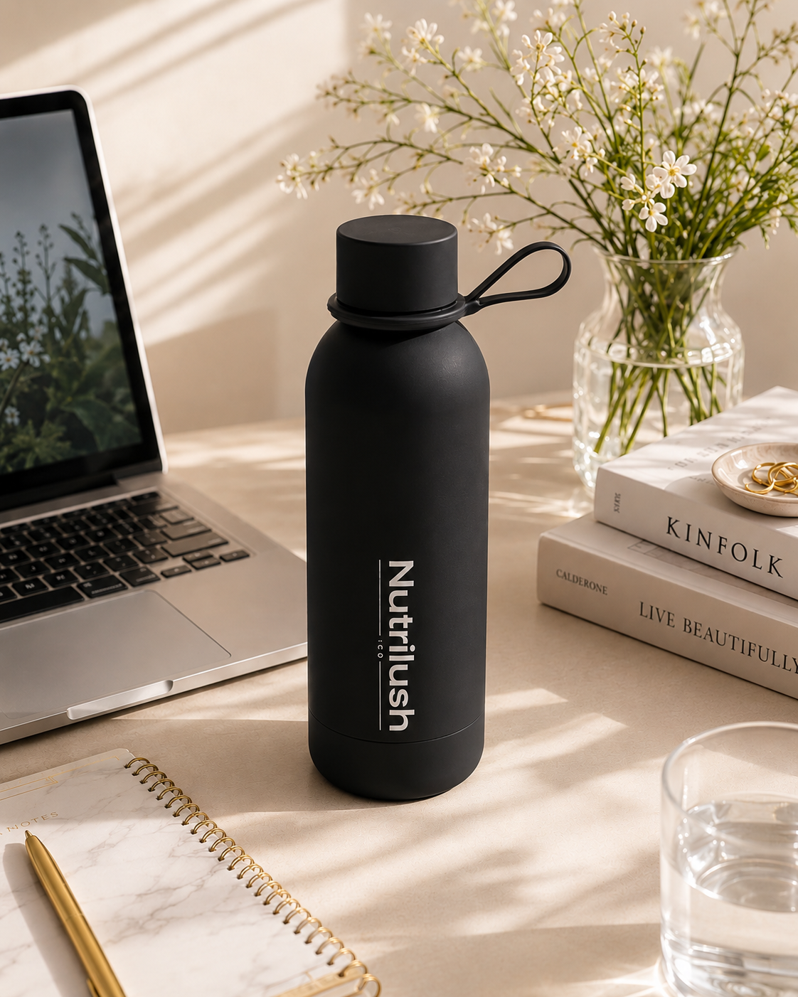 Nutlilush.Co RVS Thermosfles 500 ml – Dubbelwandig Vacuüm Geïsoleerd – 12 Uur Warm en 24 Uur Koud – BPA-vrij